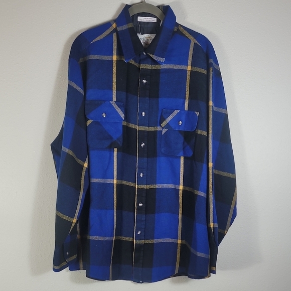 Y2K Northwest Territory Mens Plaid Flannel Button Up Shirt Size XL Blue Vintage - Picture 1 of 11